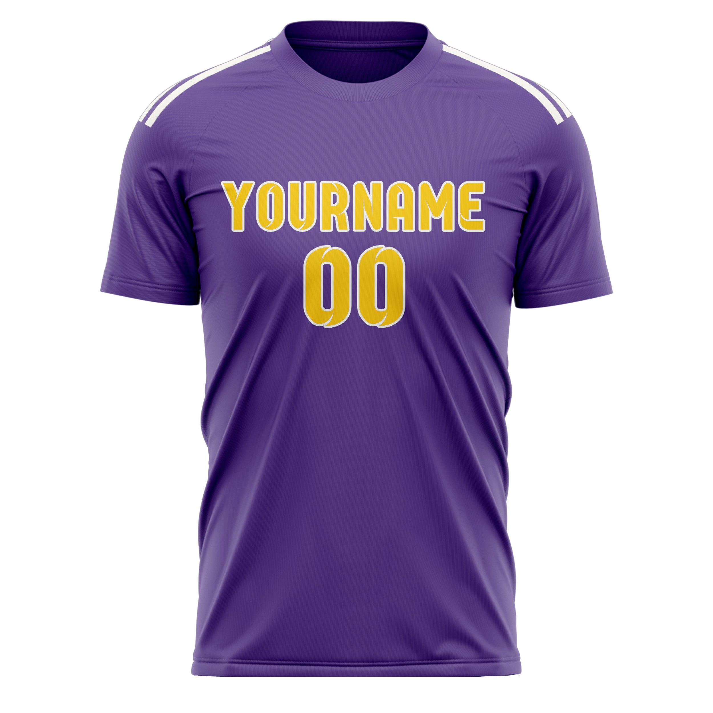 Custom Light Purple Gold Soccer Jersey