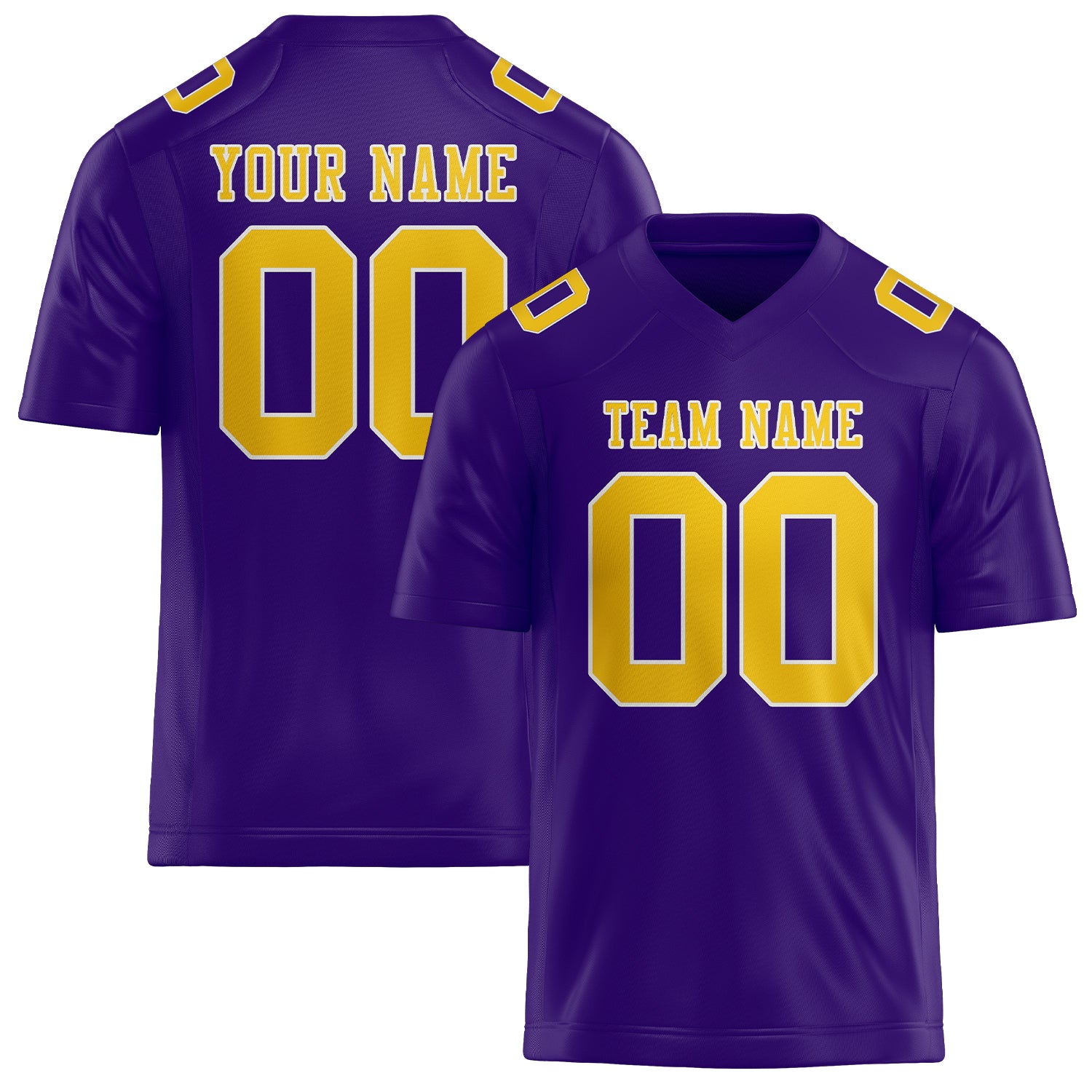 Custom Light Purple Gold Football Jersey