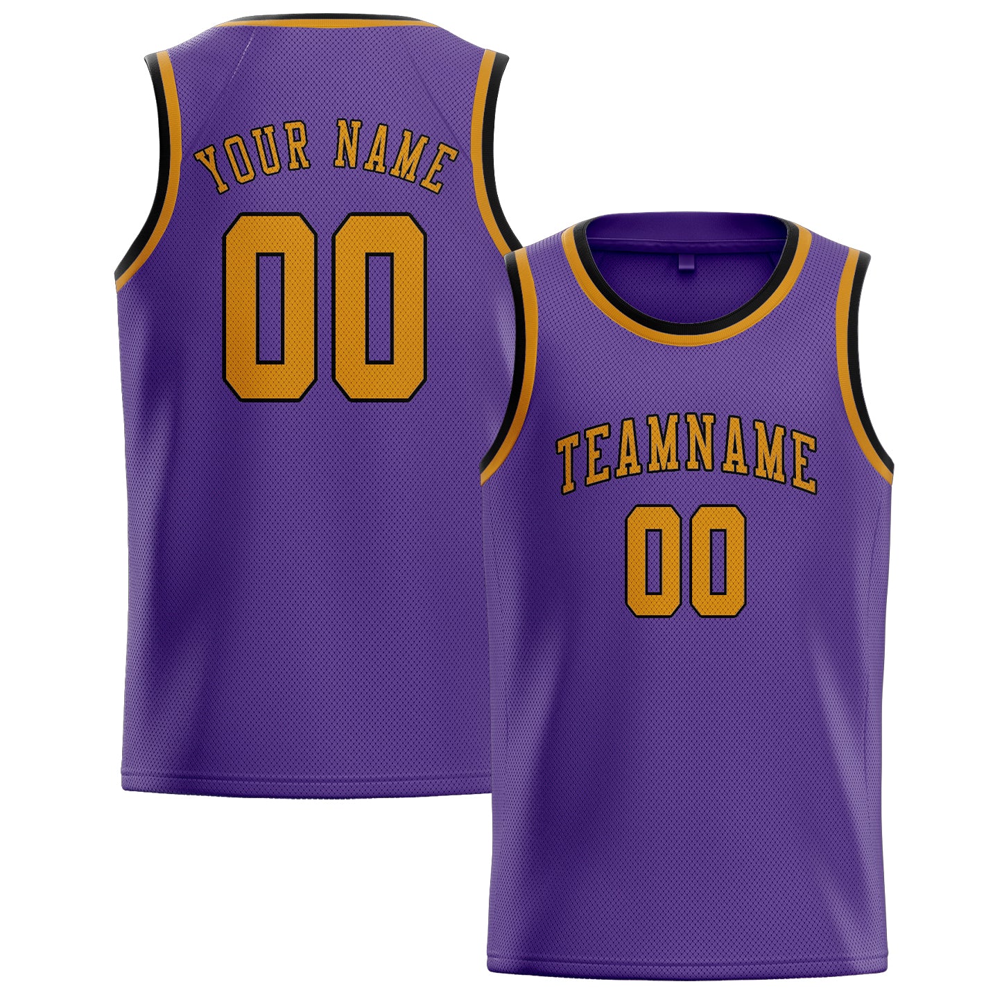 Custom Light Purple Yellow Basketball Jersey