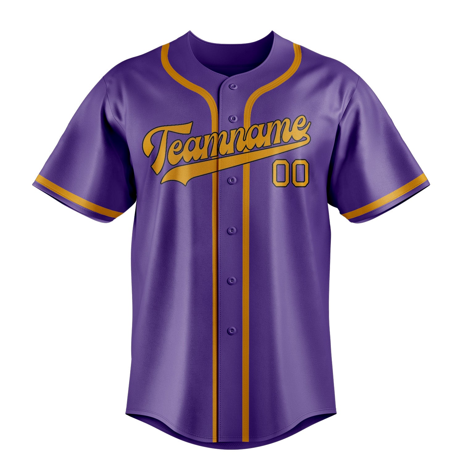 Custom Light Purple Yellow Baseball Jersey