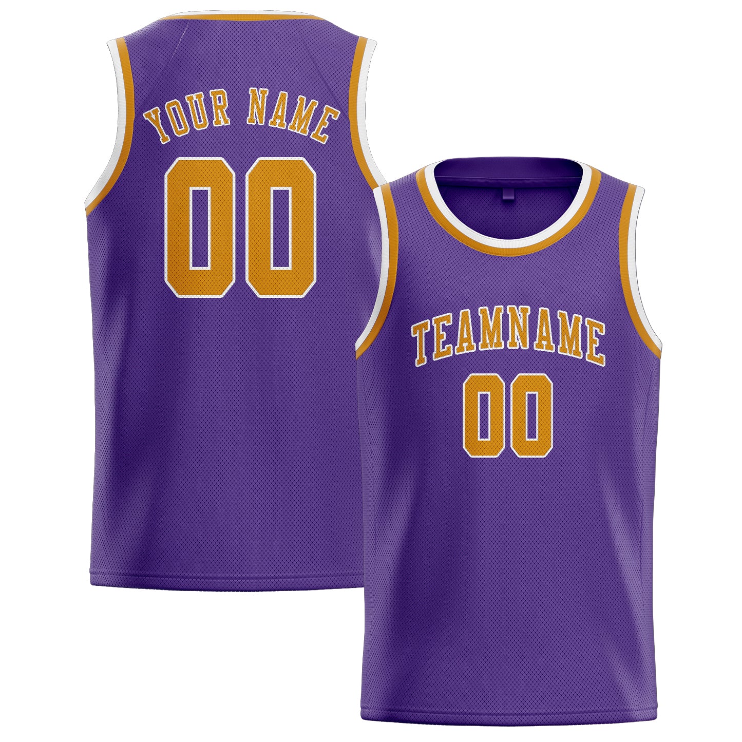 Custom Light Purple Yellow Basketball Jersey