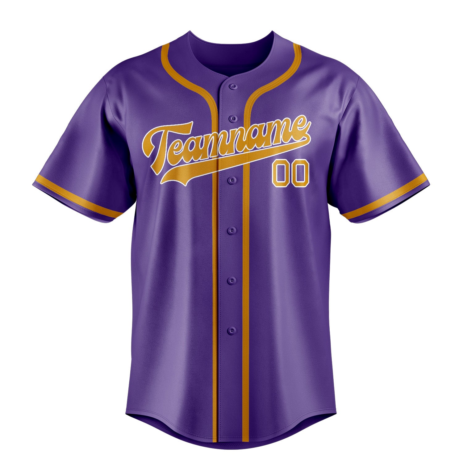 Custom Light Purple Yellow Baseball Jersey
