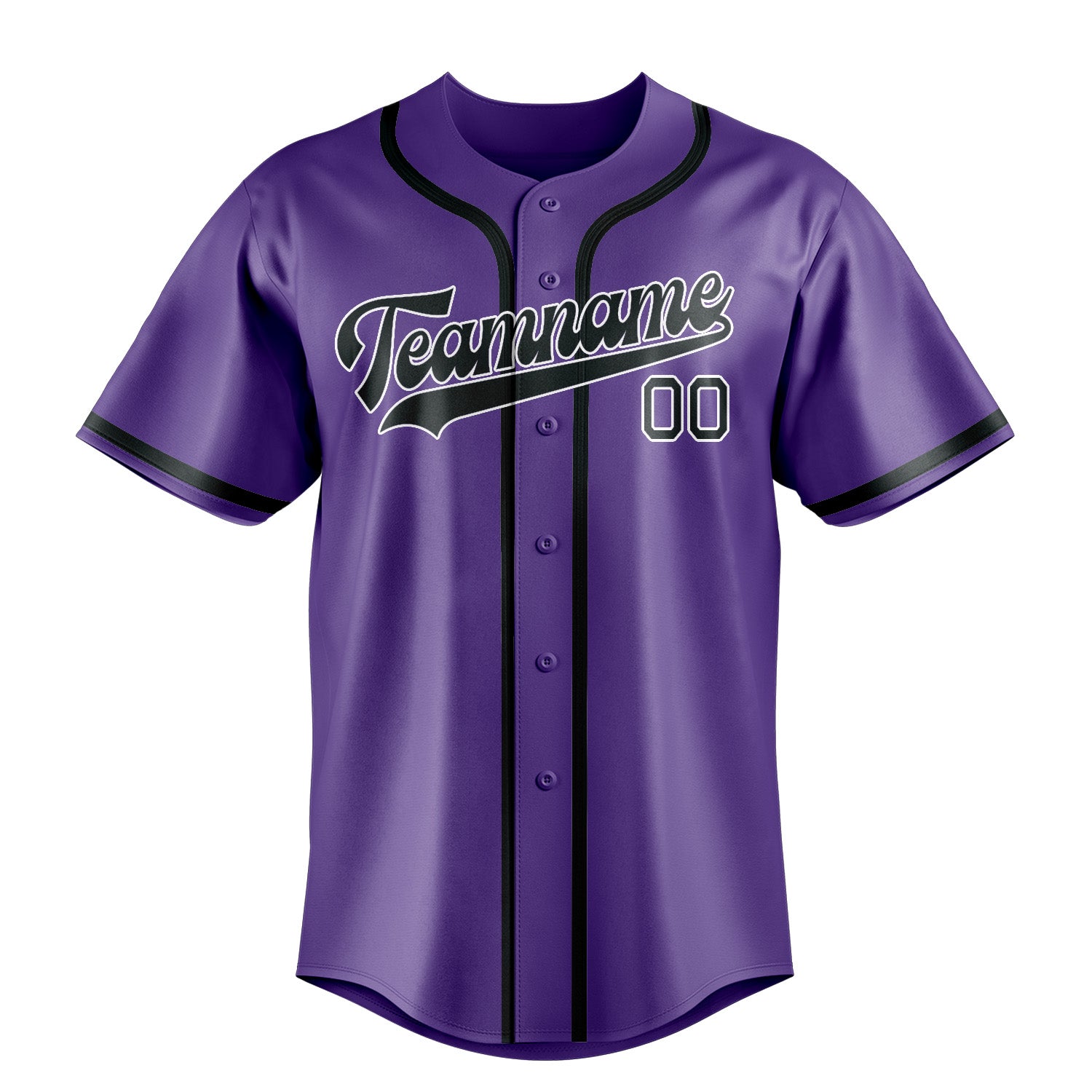 Custom Light Purple Dark Grey Baseball Jersey
