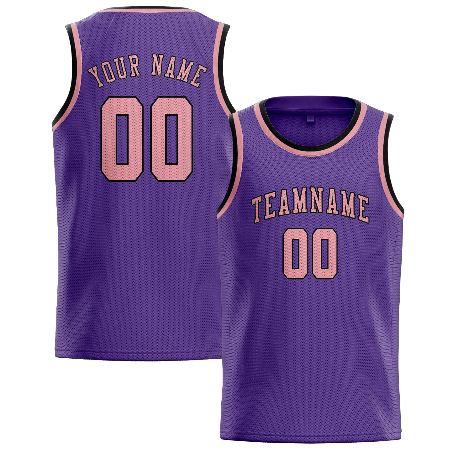 Custom Light Purple Light Pink Basketball Jersey