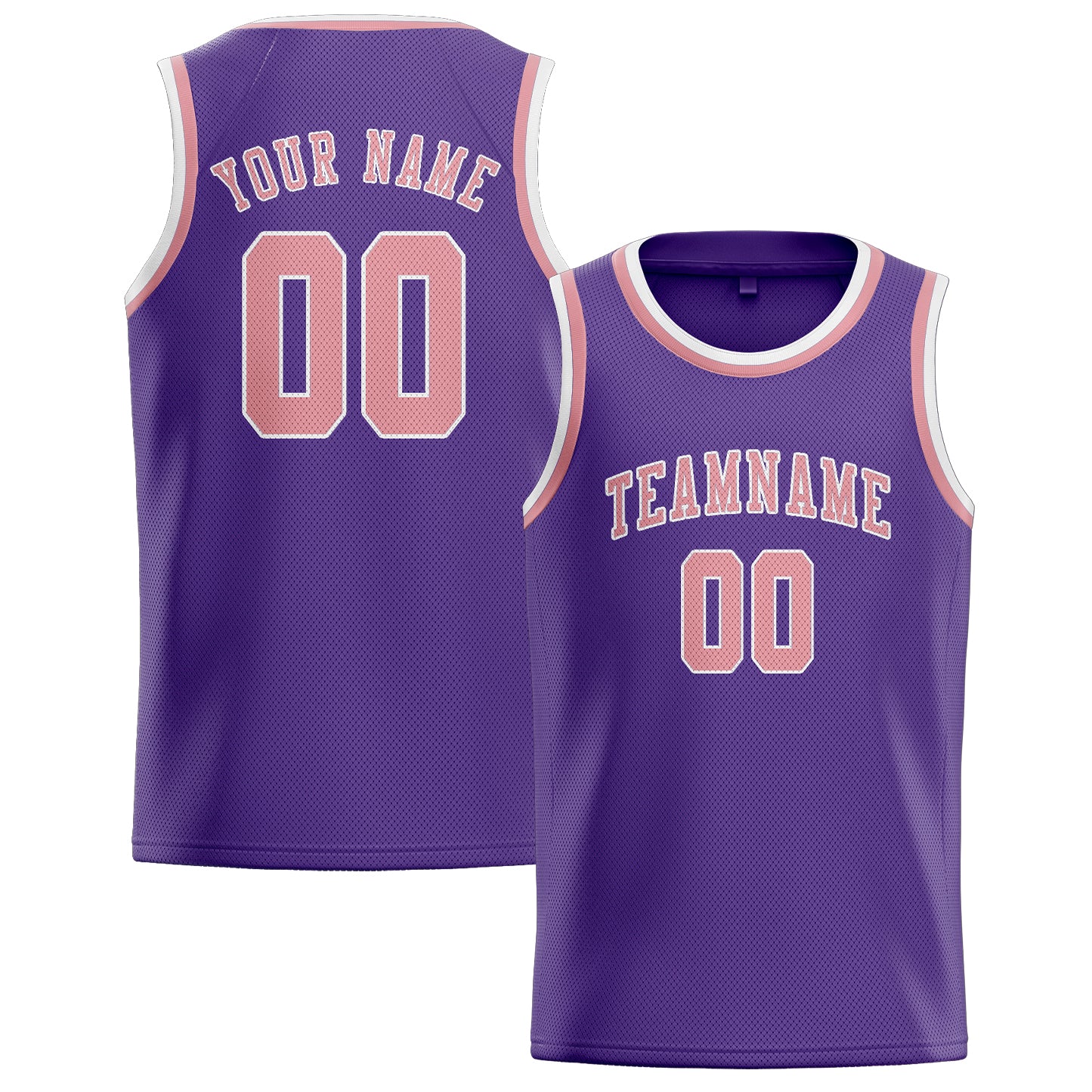 Custom Light Purple Light Pink Basketball Jersey