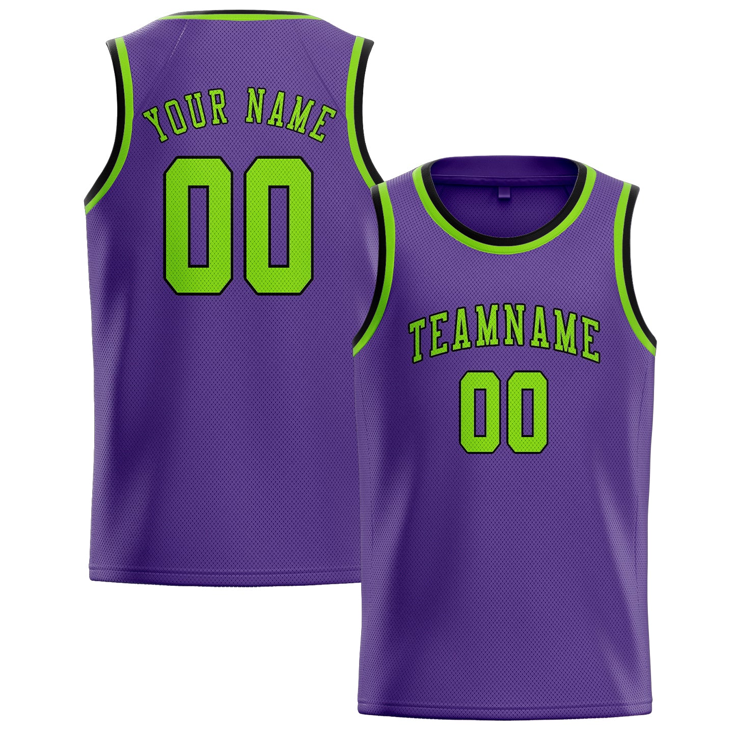 Custom Light Purple Emerald Green Basketball Jersey