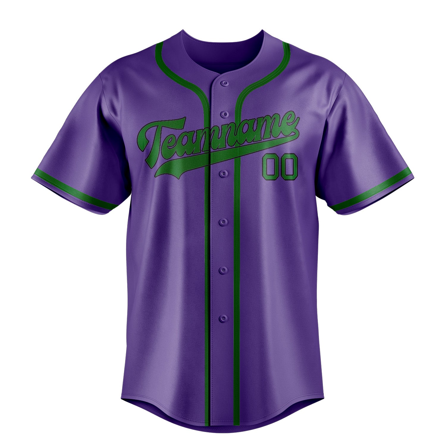 Custom Light Purple Emerald Green Baseball Jersey