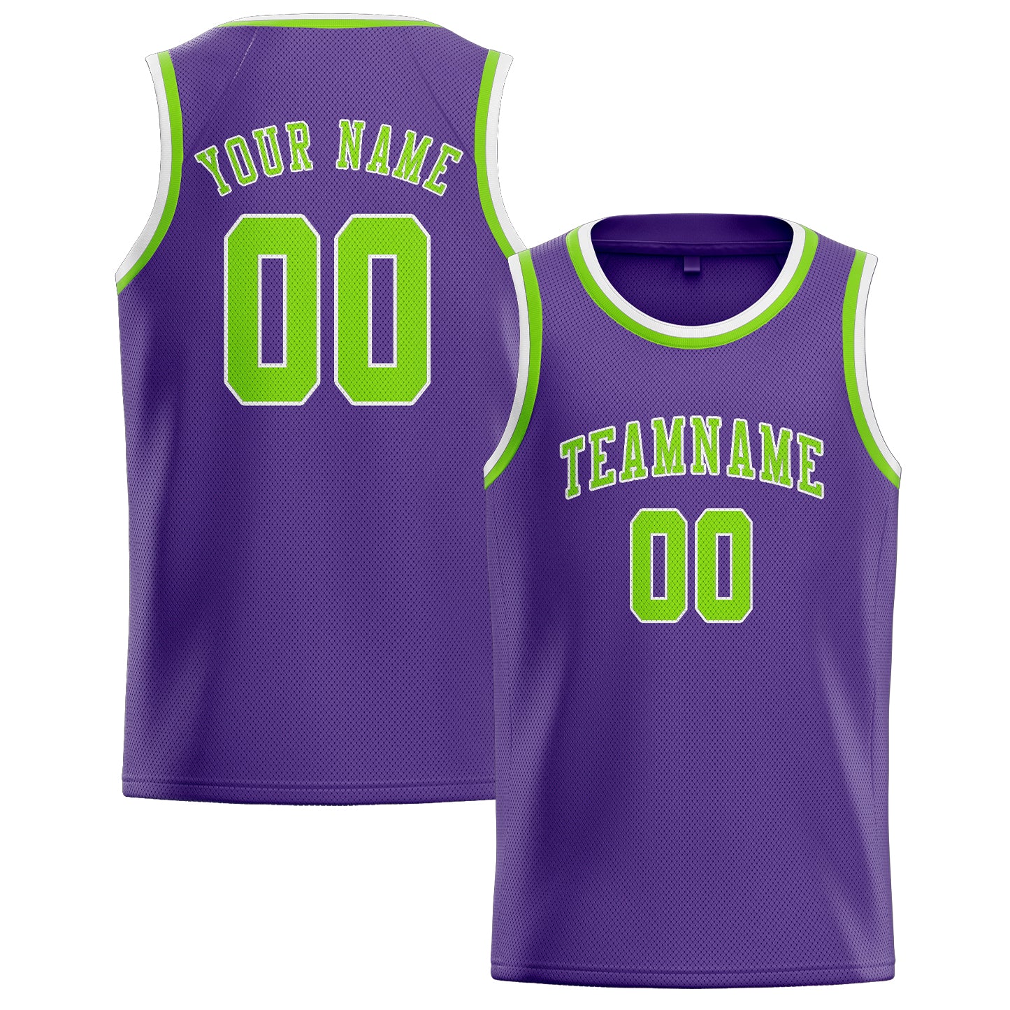 Custom Light Purple Emerald Green Basketball Jersey