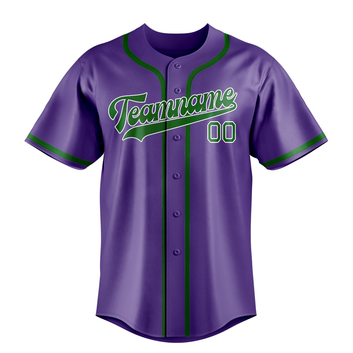 Custom Light Purple Emerald Green Baseball Jersey