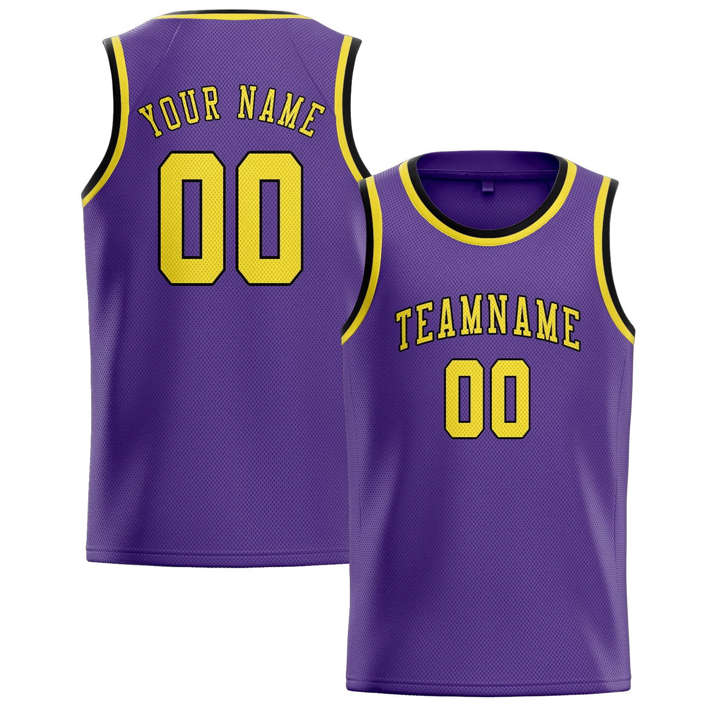 Custom Light Purple Light Yellow Basketball Jersey