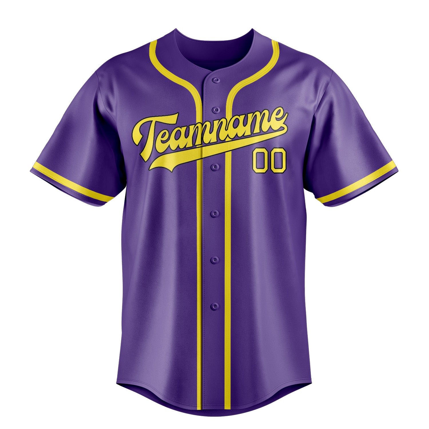 Custom Light Purple Light Yellow Baseball Jersey
