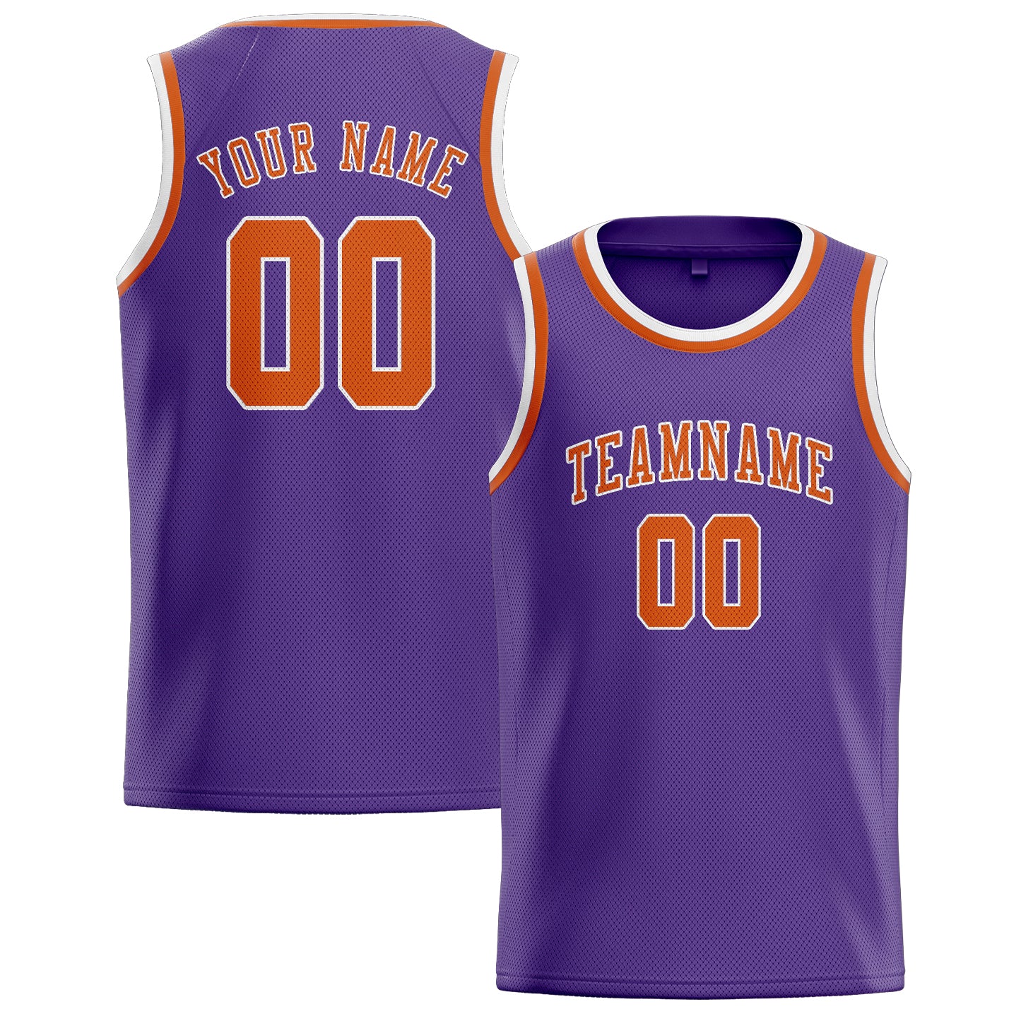 Custom Light Purple Orange Basketball Jersey