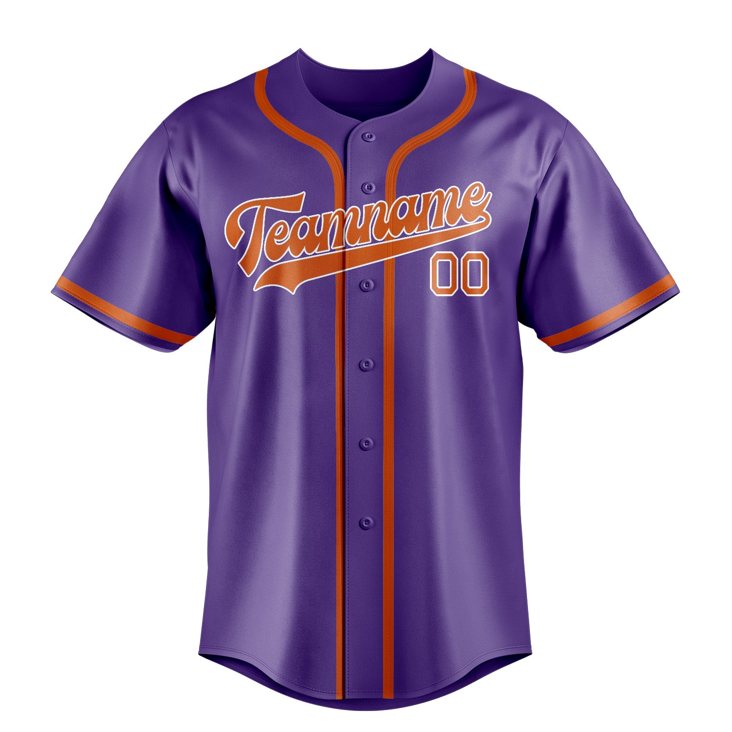 Custom Light Purple Orange Baseball Jersey
