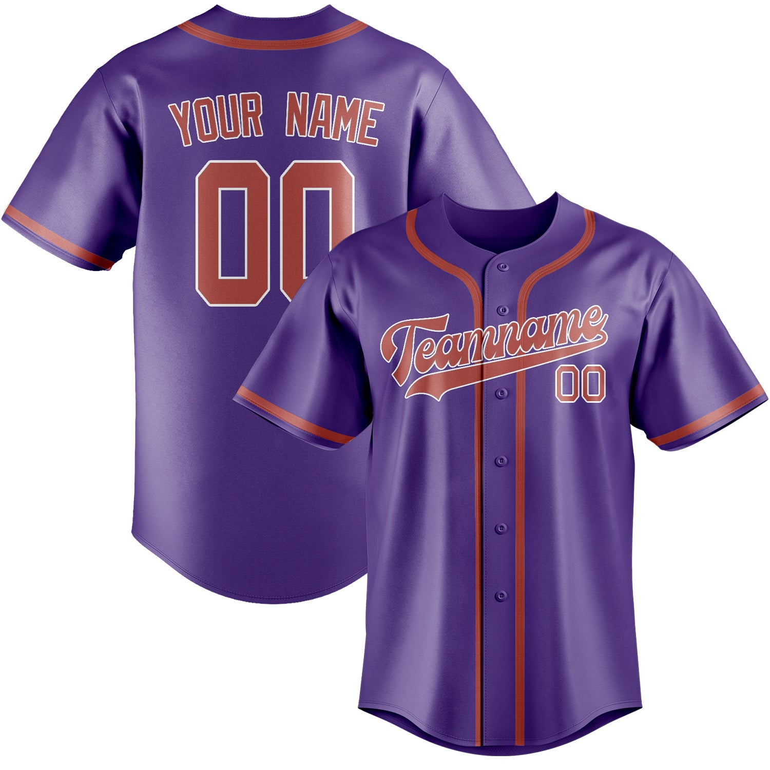 Custom Light Purple Copper Rose Baseball Jersey