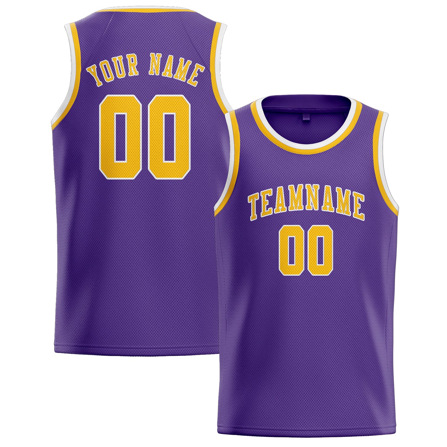 Custom Light Purple Gold Basketball Jersey