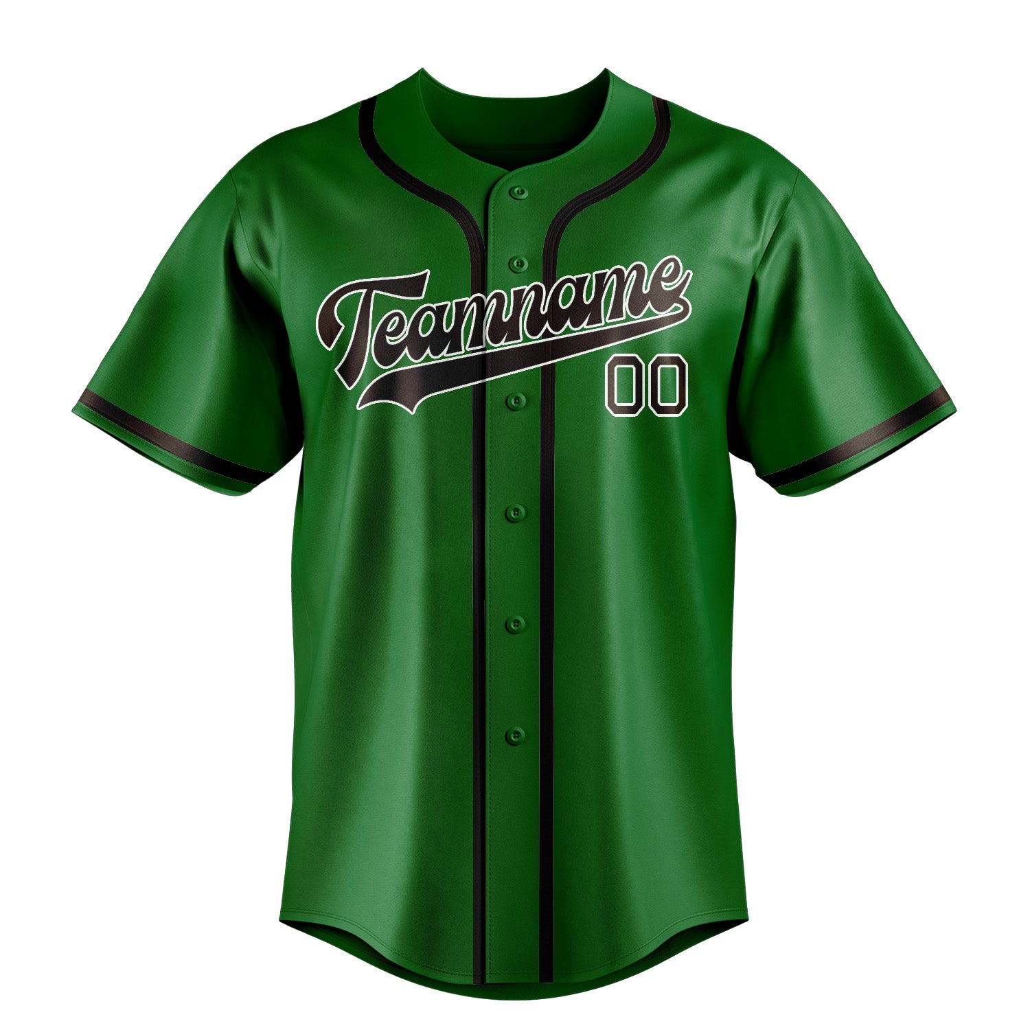 Custom Emerald Green Brown Baseball Jersey
