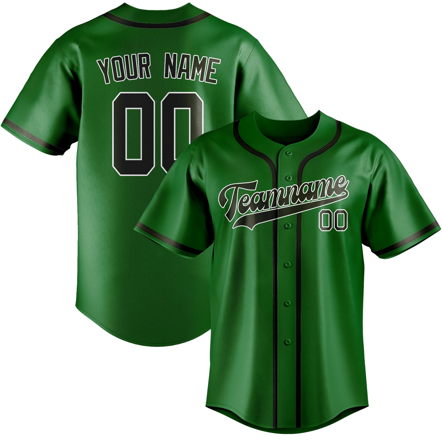 Custom Emerald Green Olive Baseball Jersey