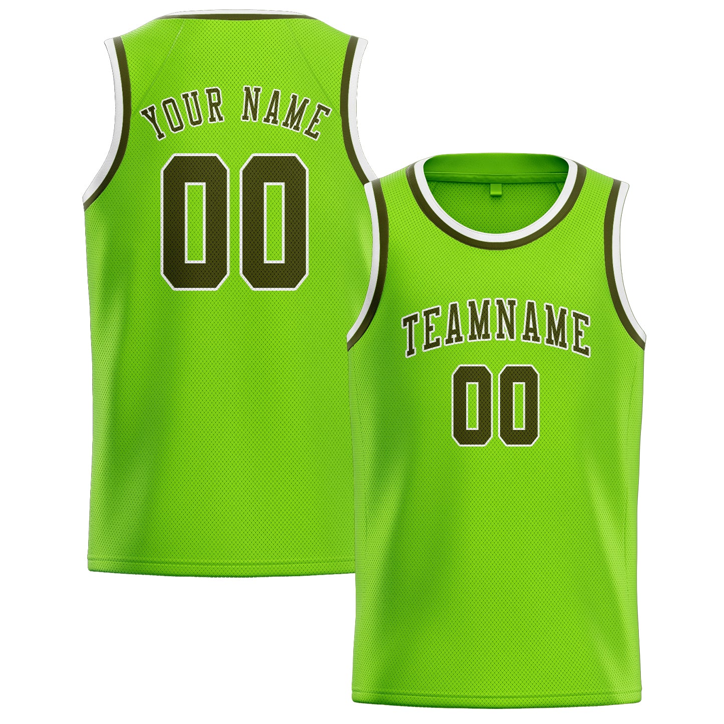 Custom Emerald Green Olive Basketball Jersey