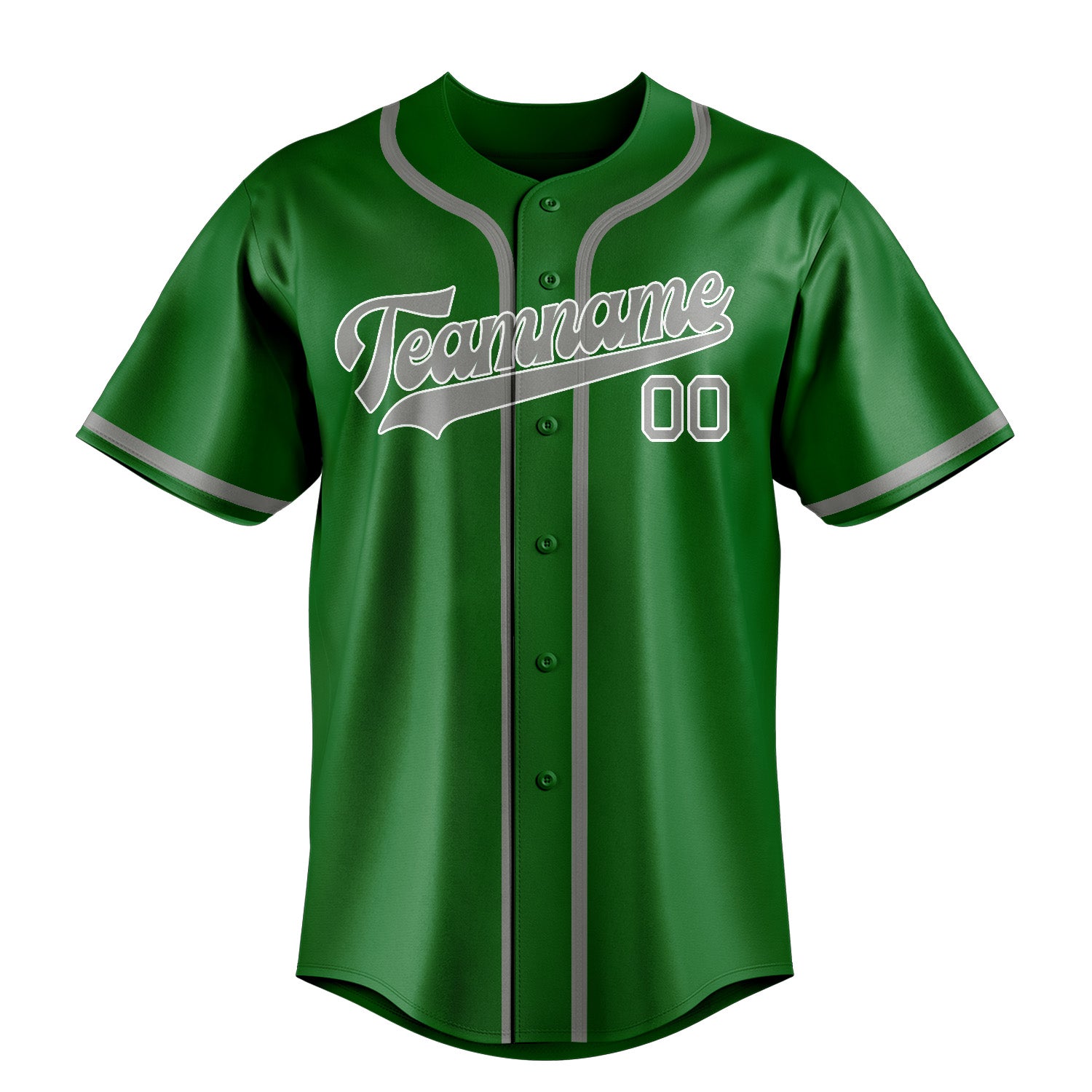 Custom Emerald Green Gray Baseball Jersey