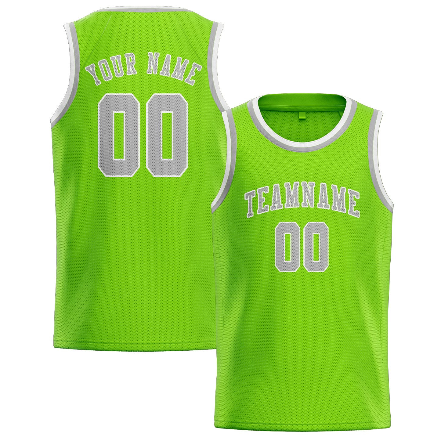 Custom Emerald Green Gray Basketball Jersey