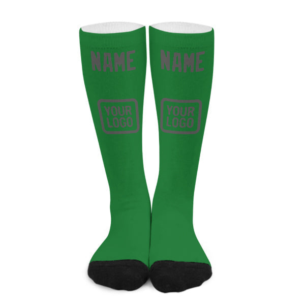 Custom Emerald Green Dark Grey Knee-High Sock