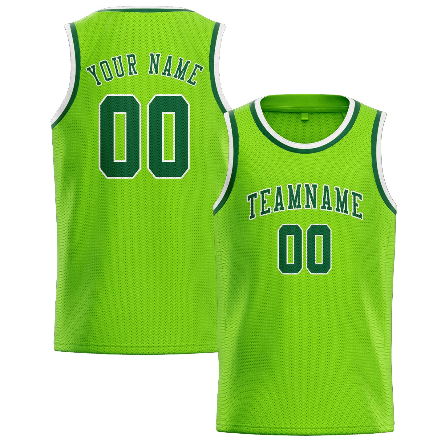 Custom Emerald Green Green Basketball Jersey