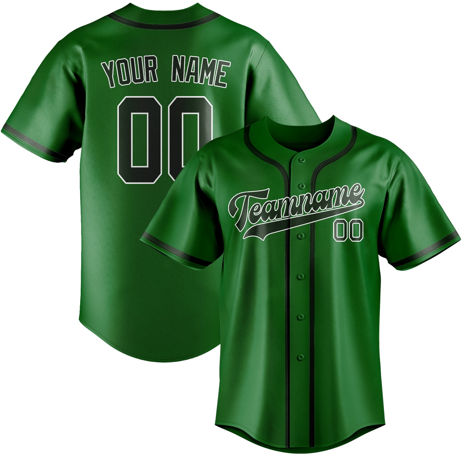 Custom Emerald Green Dark Green Baseball Jersey