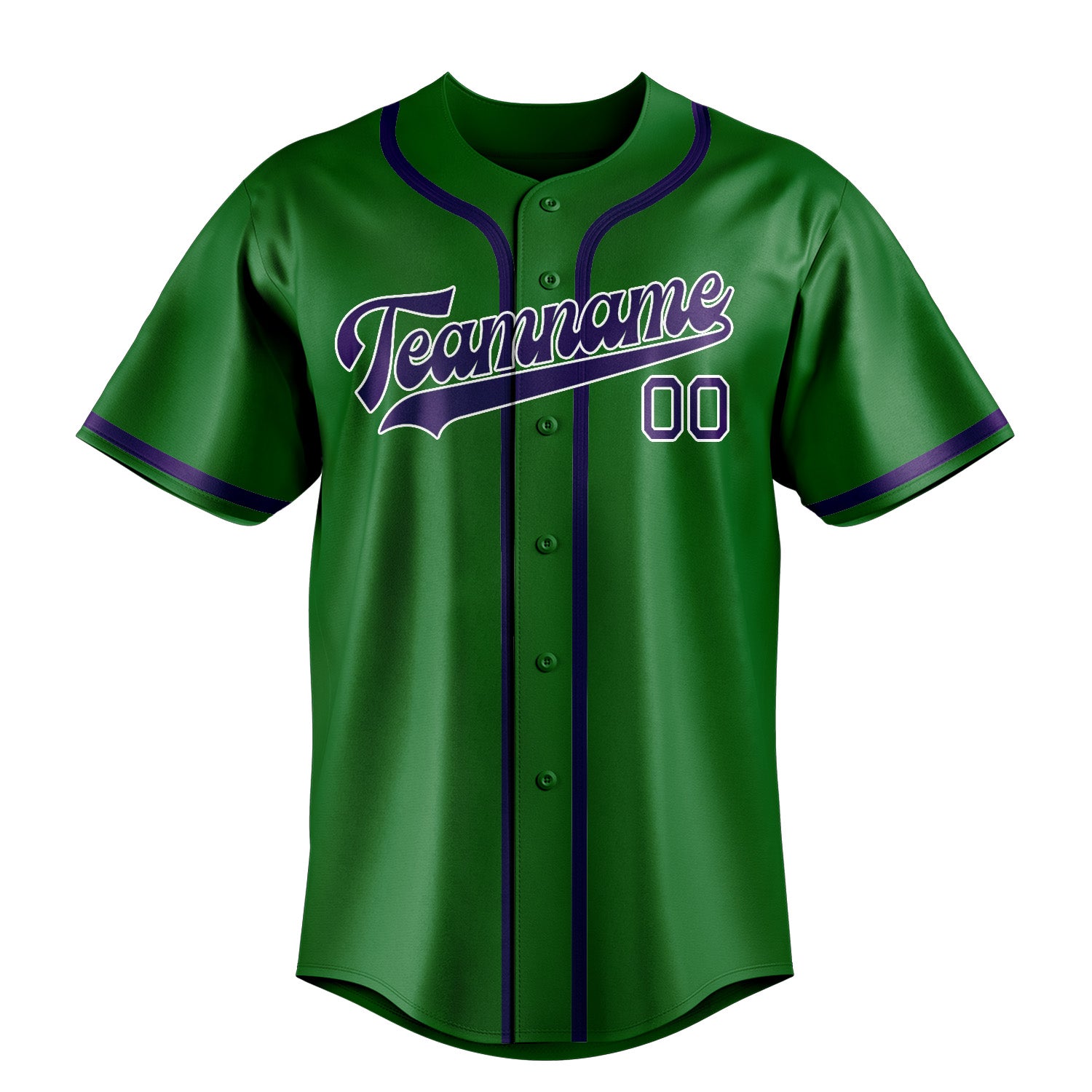 Custom Emerald Green Purple Baseball Jersey
