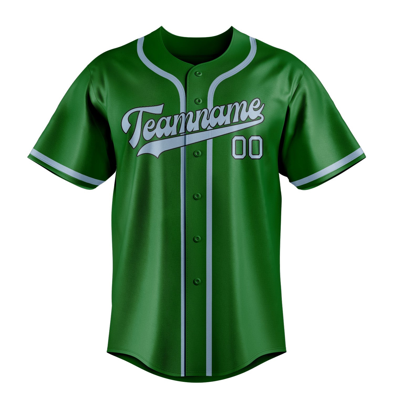 Custom Emerald Green Light Blue Baseball Jersey