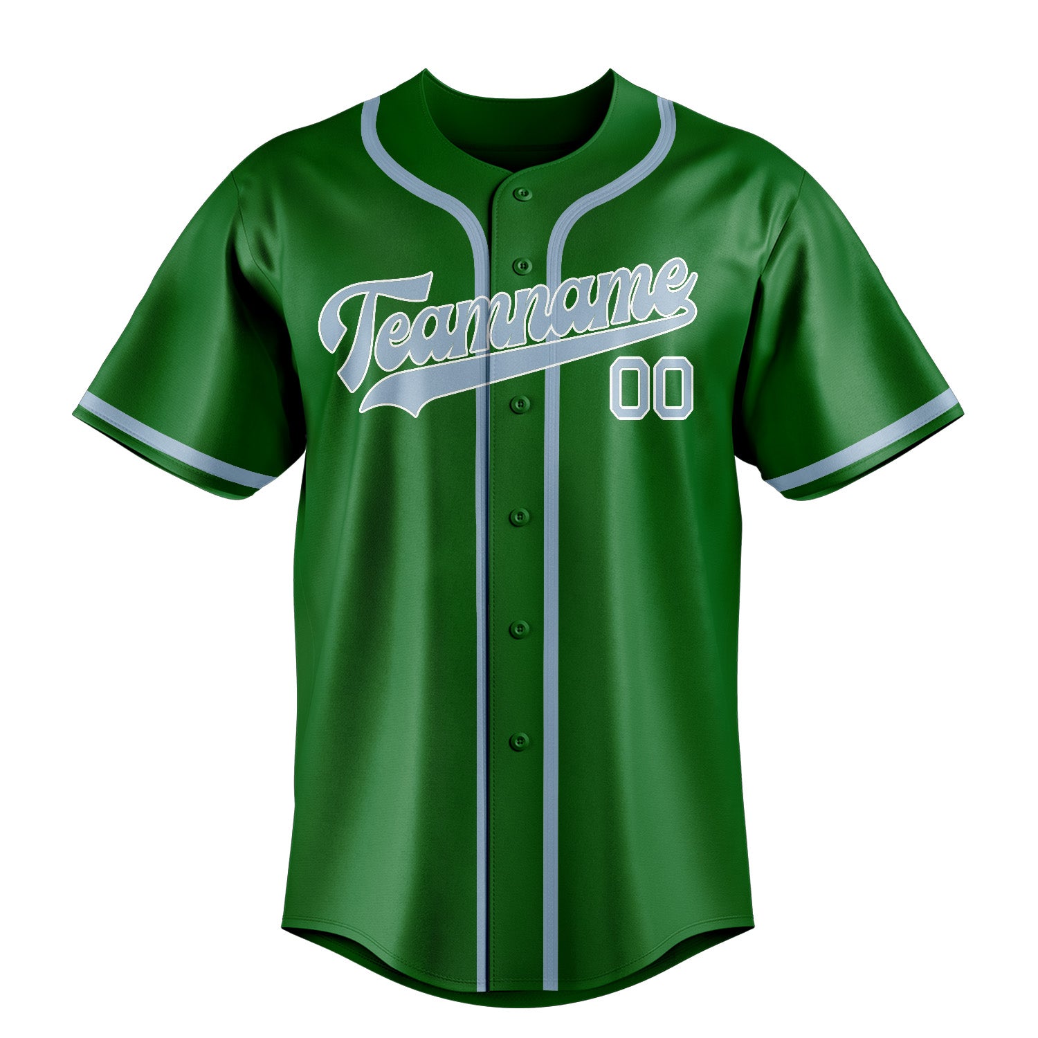 Custom Emerald Green Light Blue Baseball Jersey