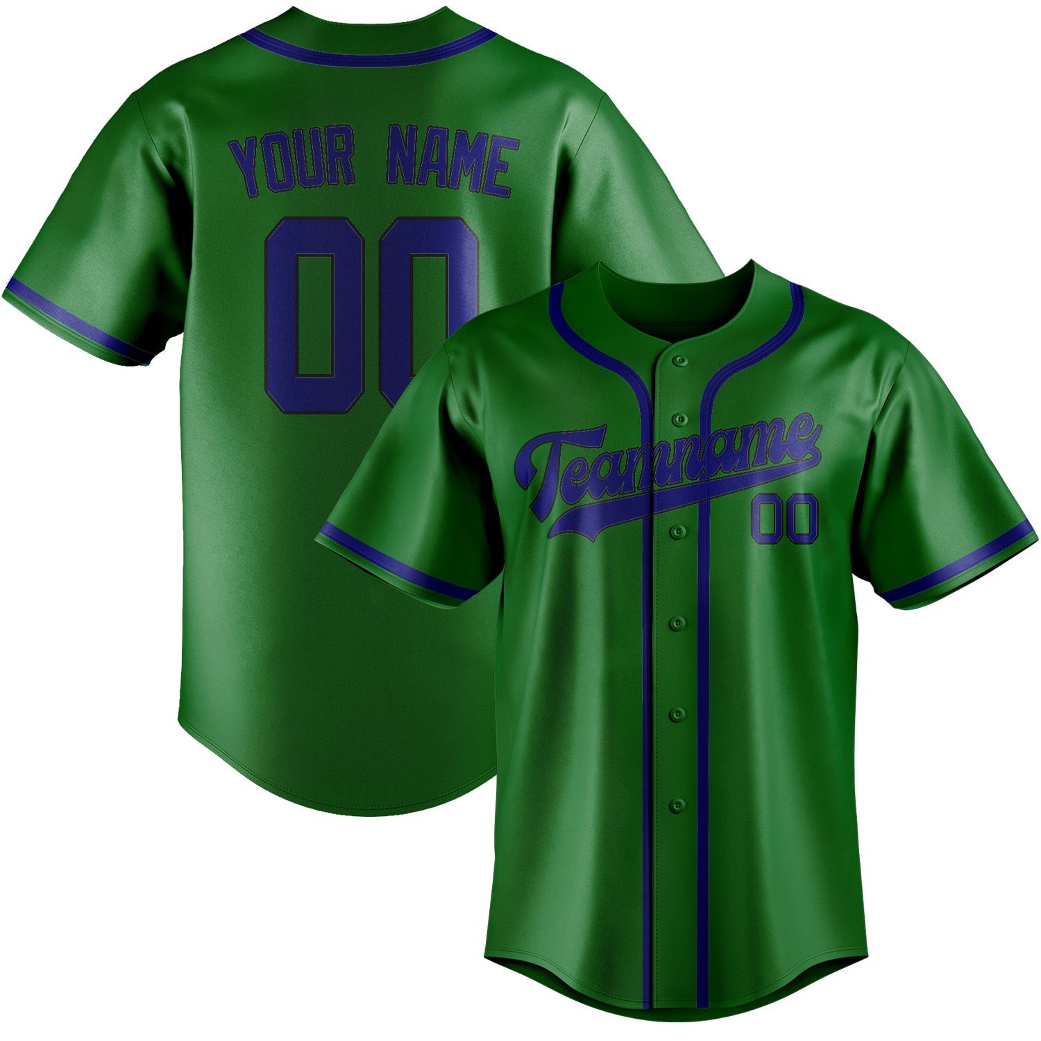 Custom Emerald Green Sky Blue Baseball Jersey