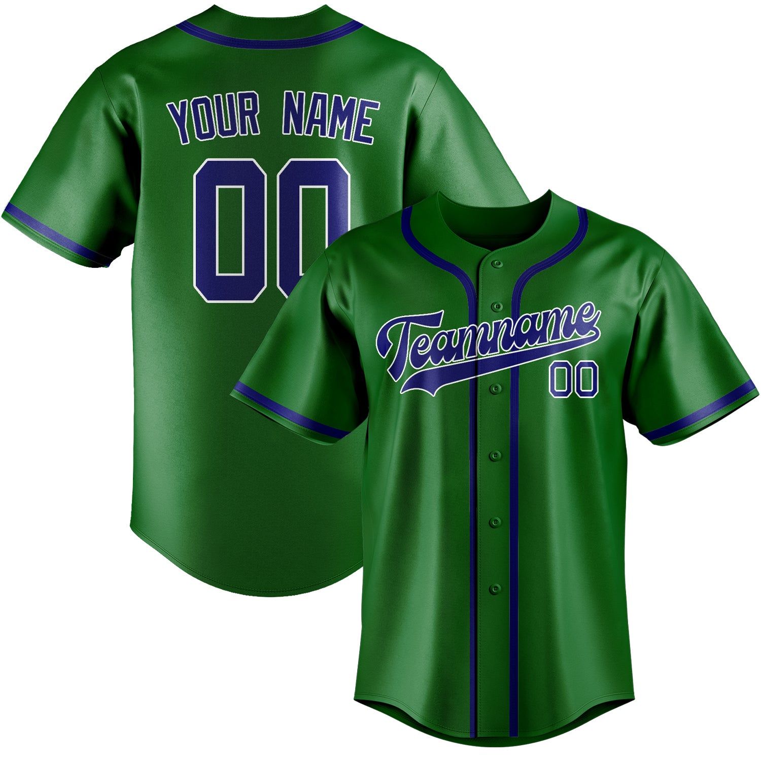 Custom Emerald Green Sky Blue Baseball Jersey