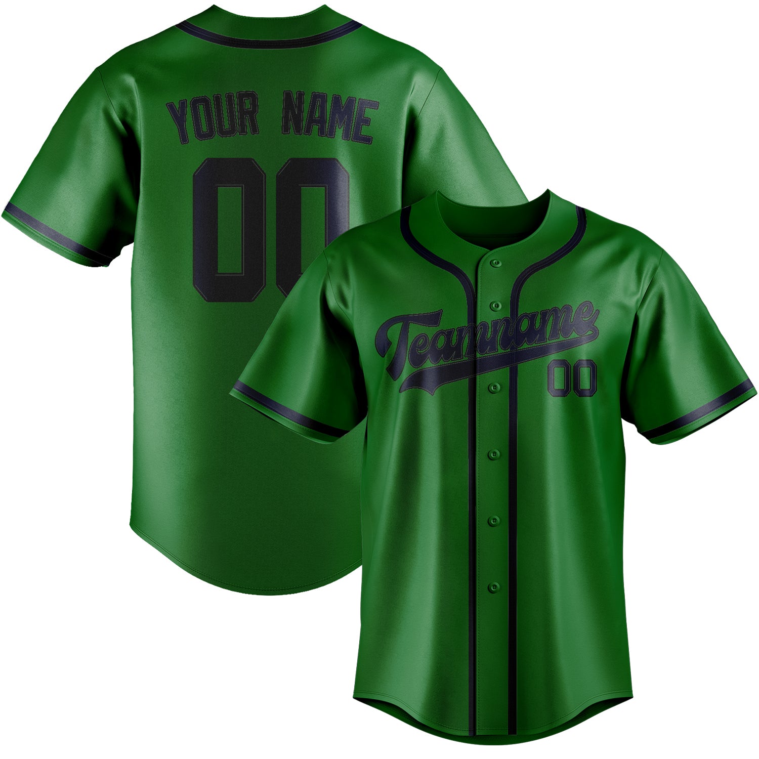 Custom Emerald Green Navy Baseball Jersey