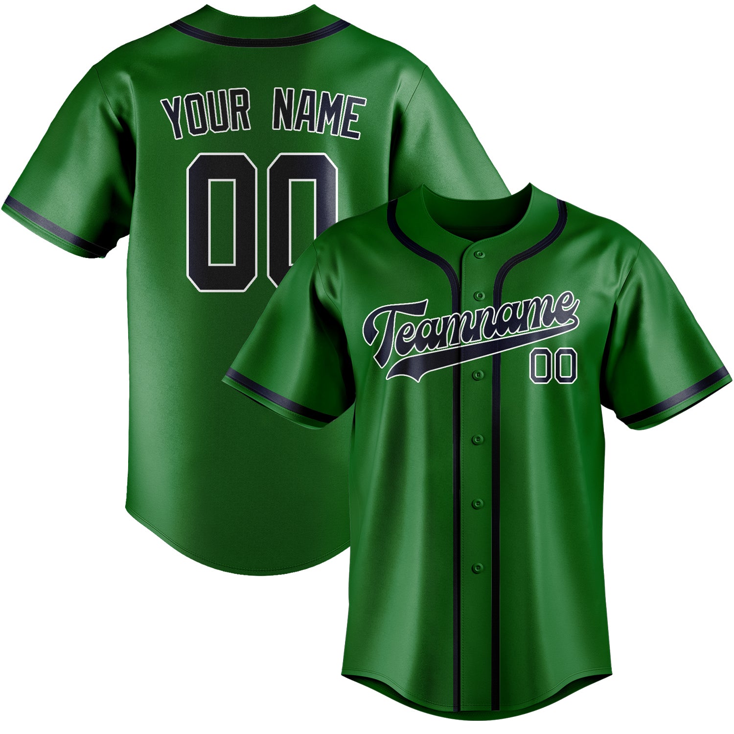 Custom Emerald Green Navy Baseball Jersey