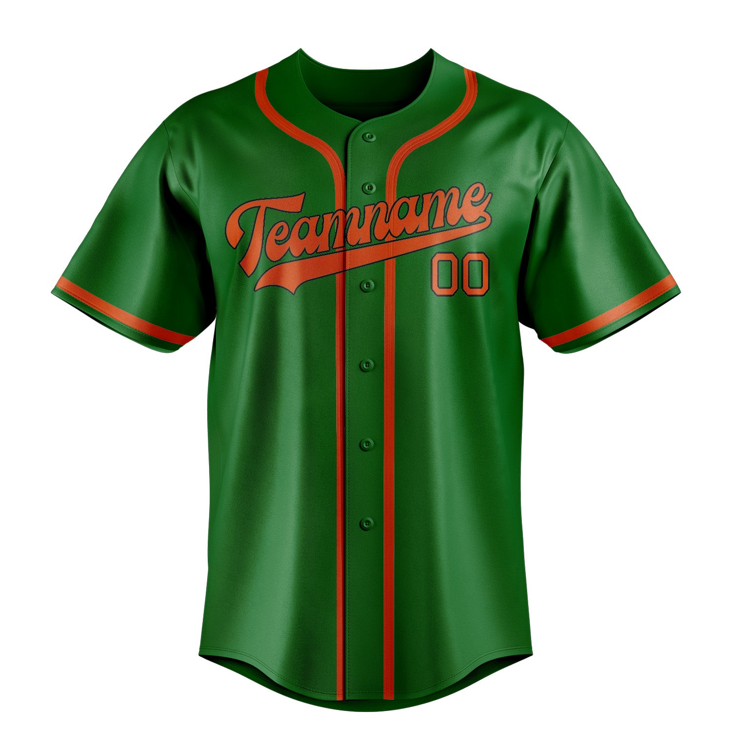 Custom Emerald Green Orange Red Baseball Jersey