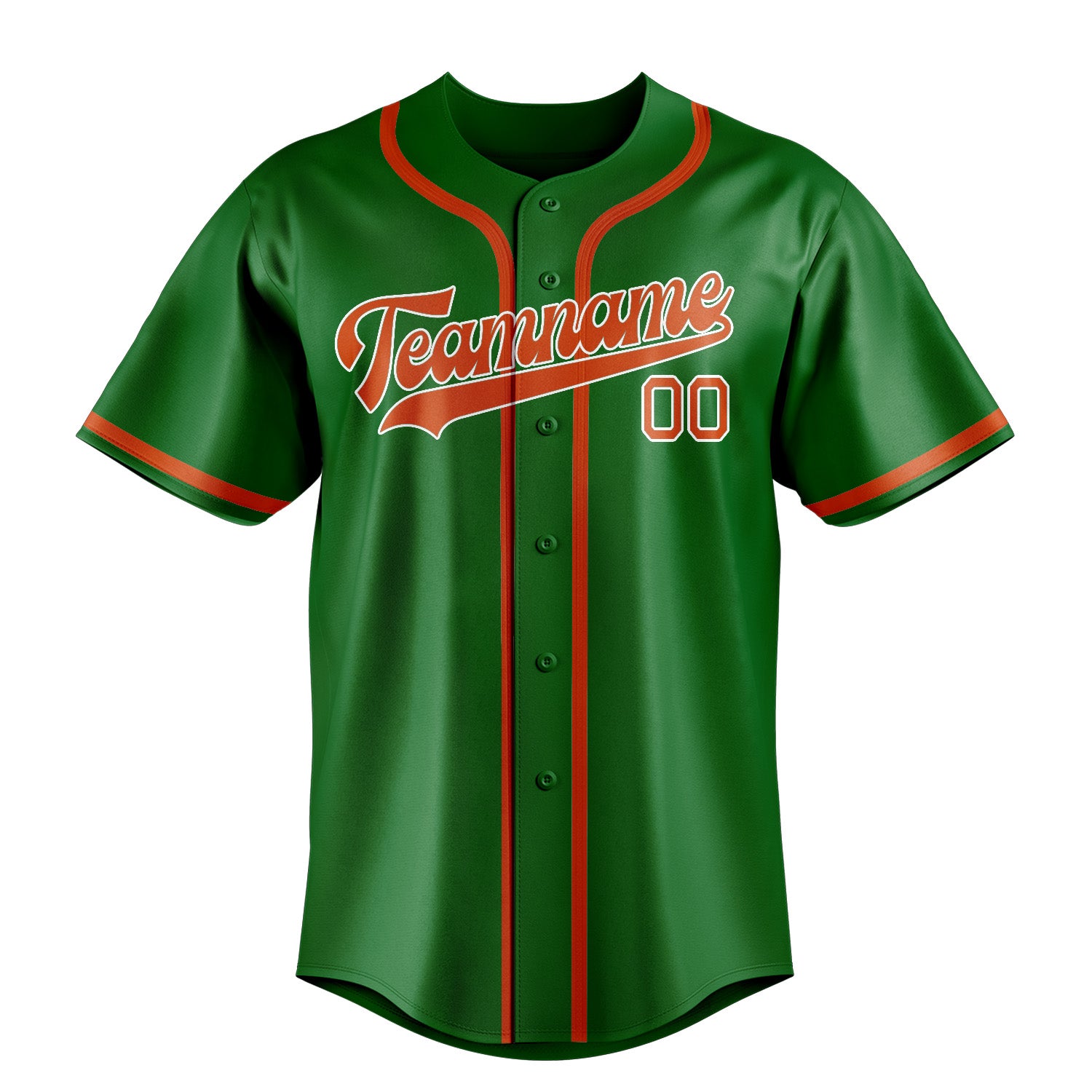 Custom Emerald Green Orange Red Baseball Jersey