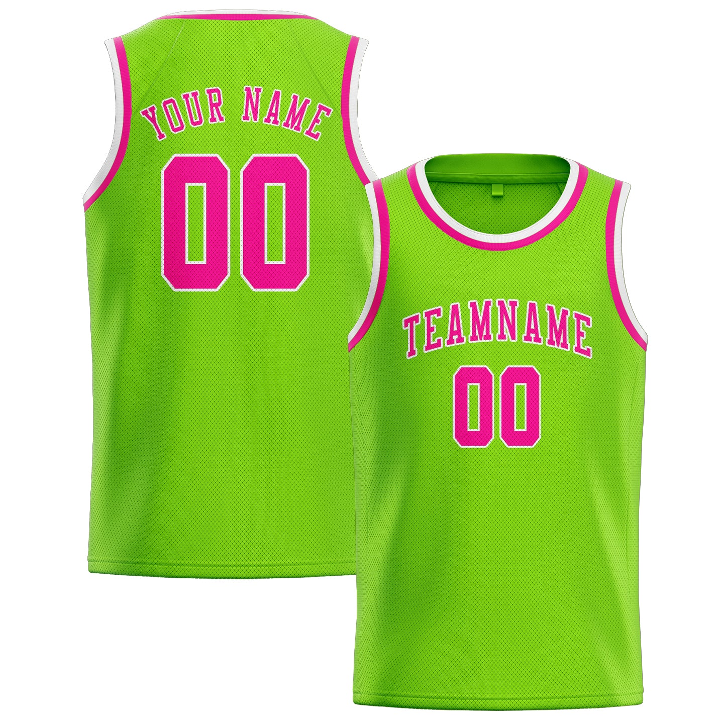 Custom Emerald Green Pink Basketball Jersey