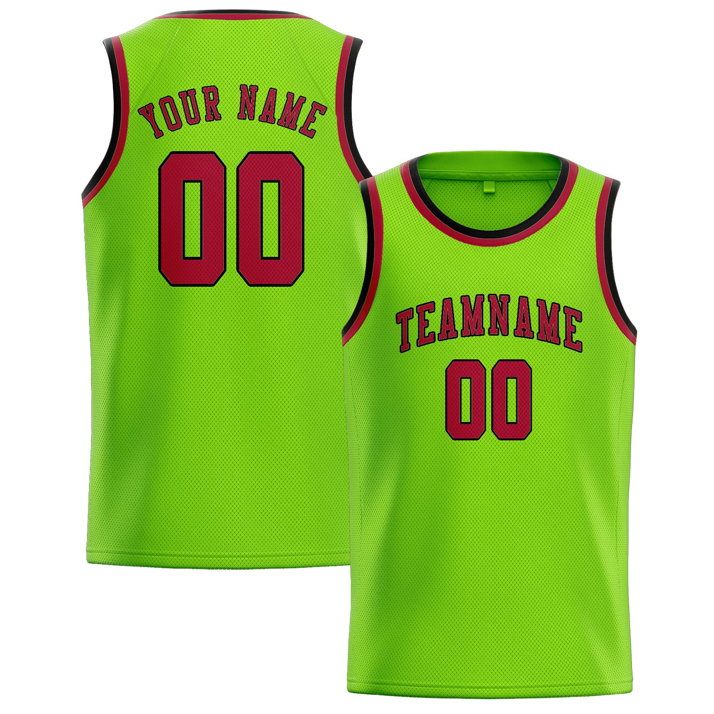 Custom Emerald Green Red Basketball Jersey