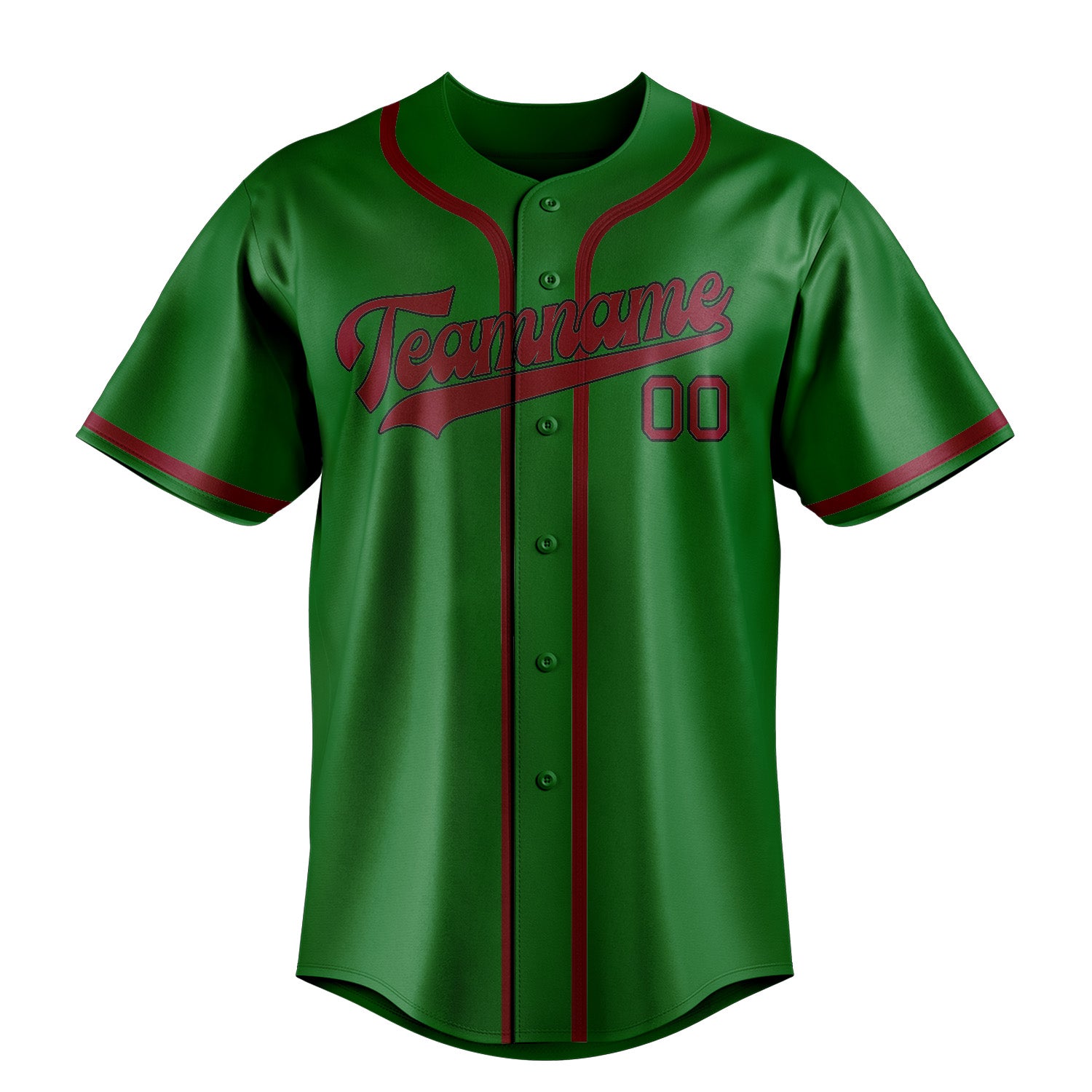 Custom Emerald Green Crimson Red Baseball Jersey