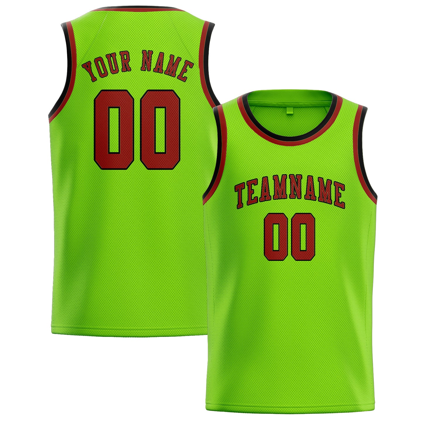 Custom Emerald Green Coral Red Basketball Jersey