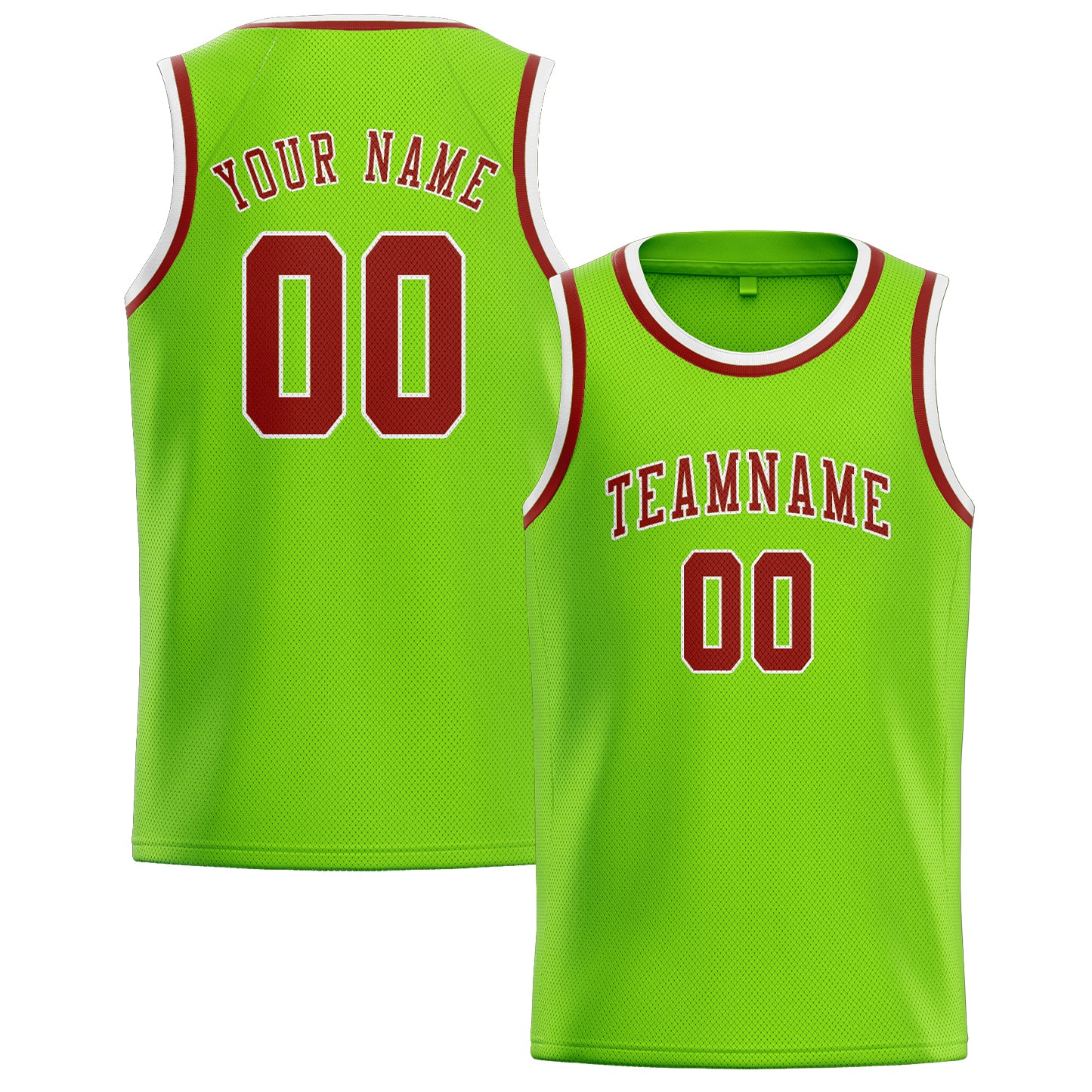 Custom Emerald Green Coral Red Basketball Jersey