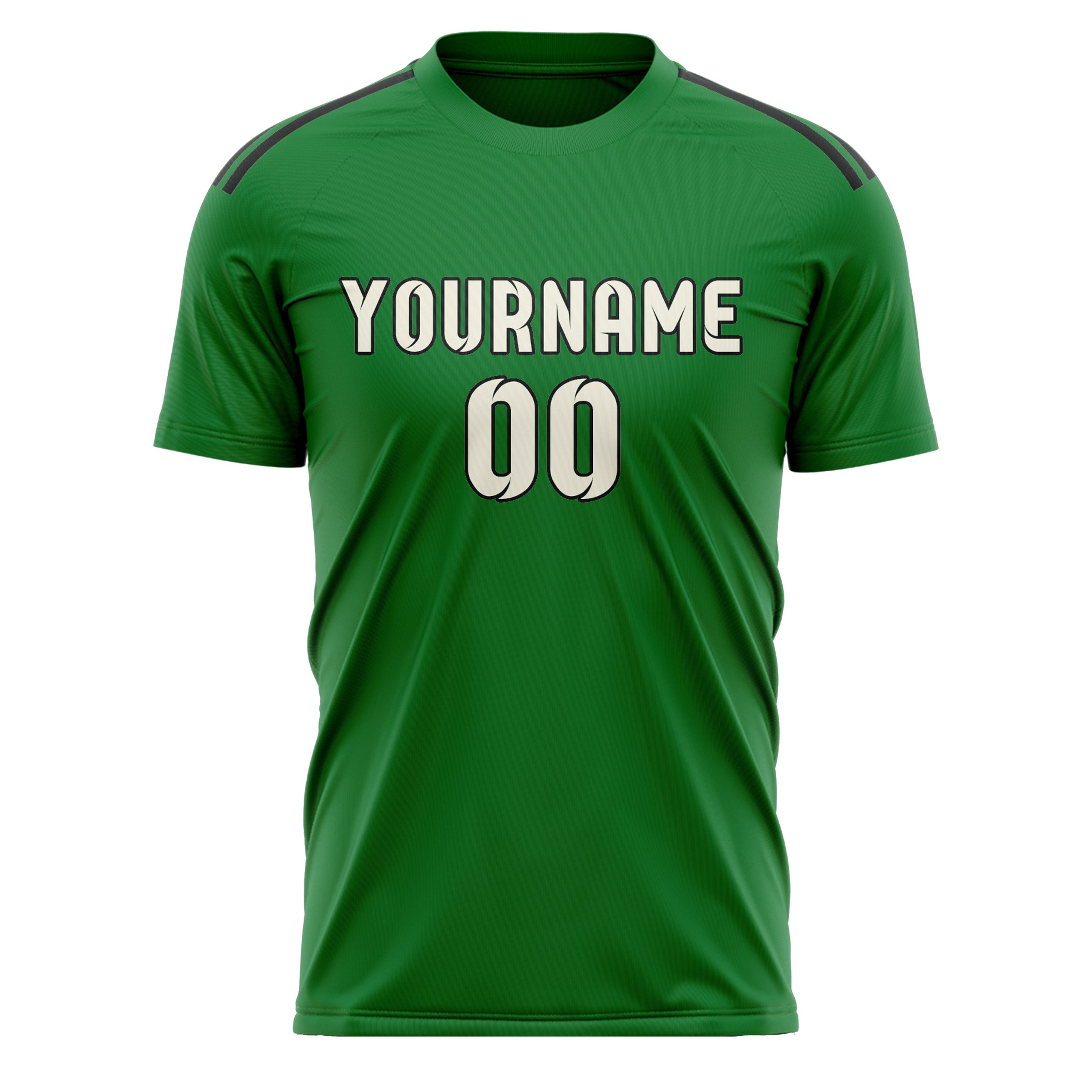 Custom Emerald Green Cream Soccer Jersey