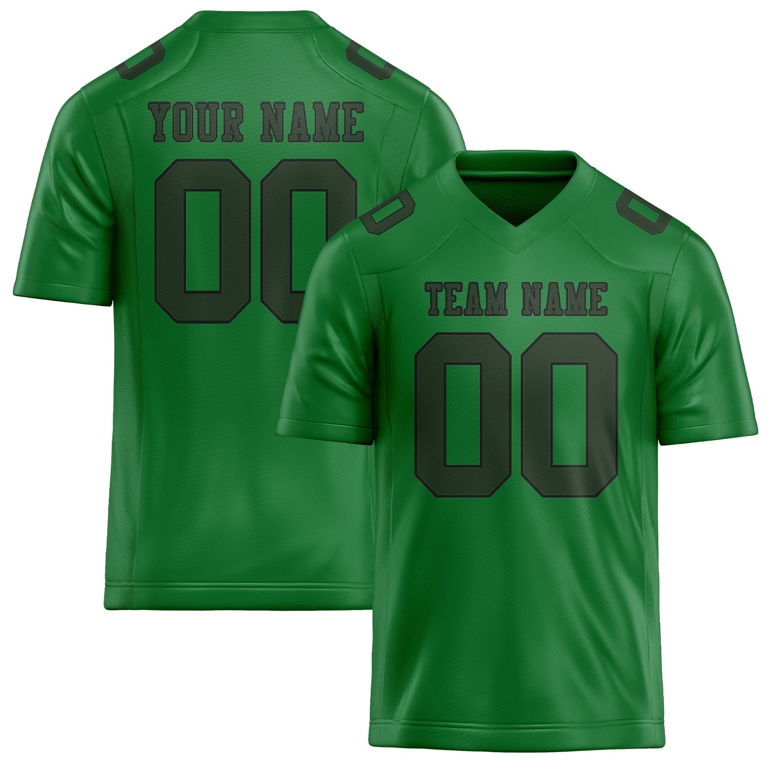 Custom Emerald Green Dark Green Football Jersey