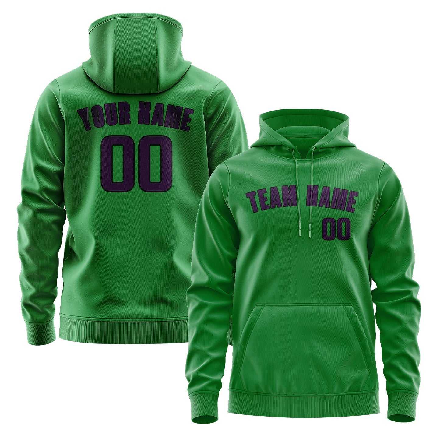 Custom Emerald Green Purple Hoodie