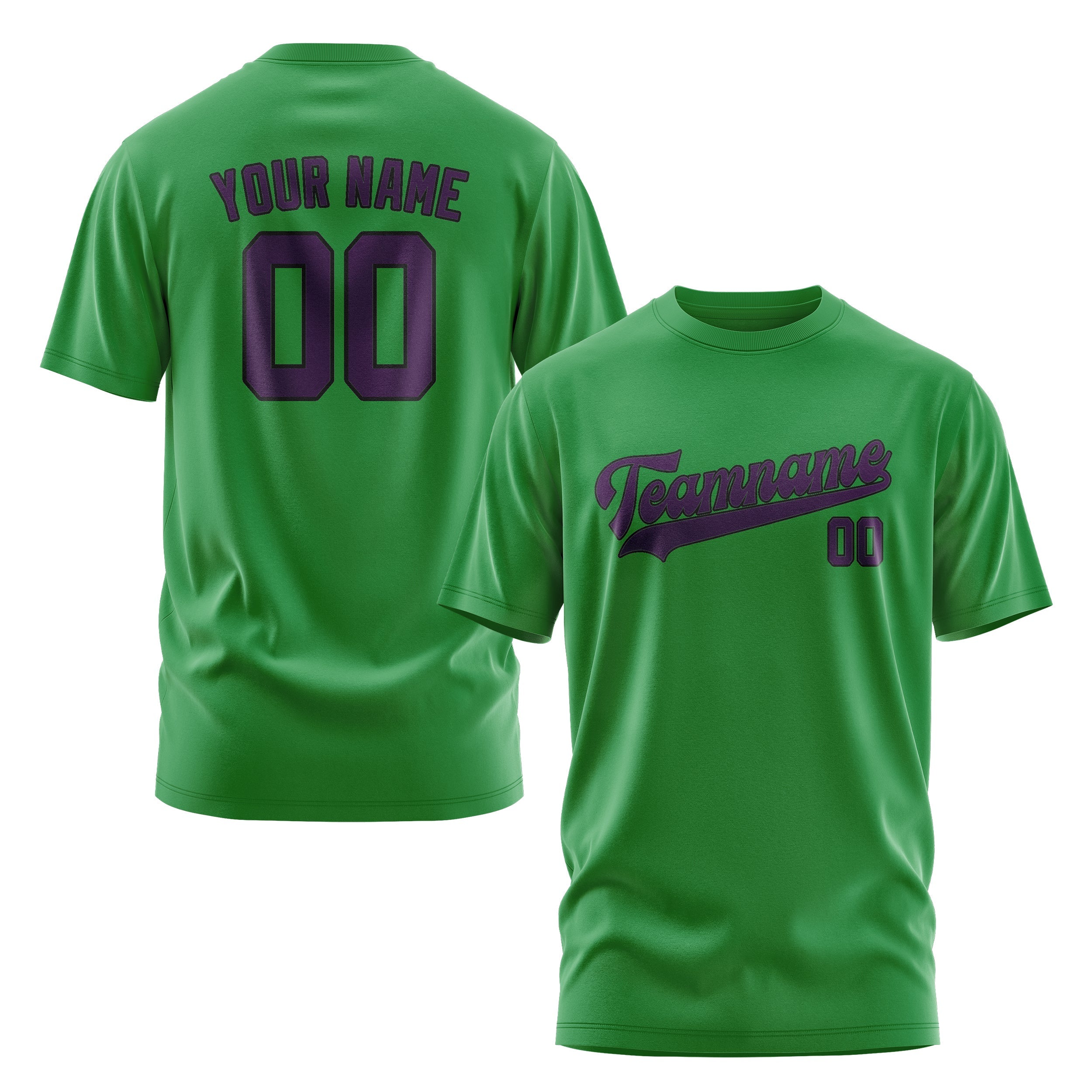 Custom Emerald Green Purple T-Shirt