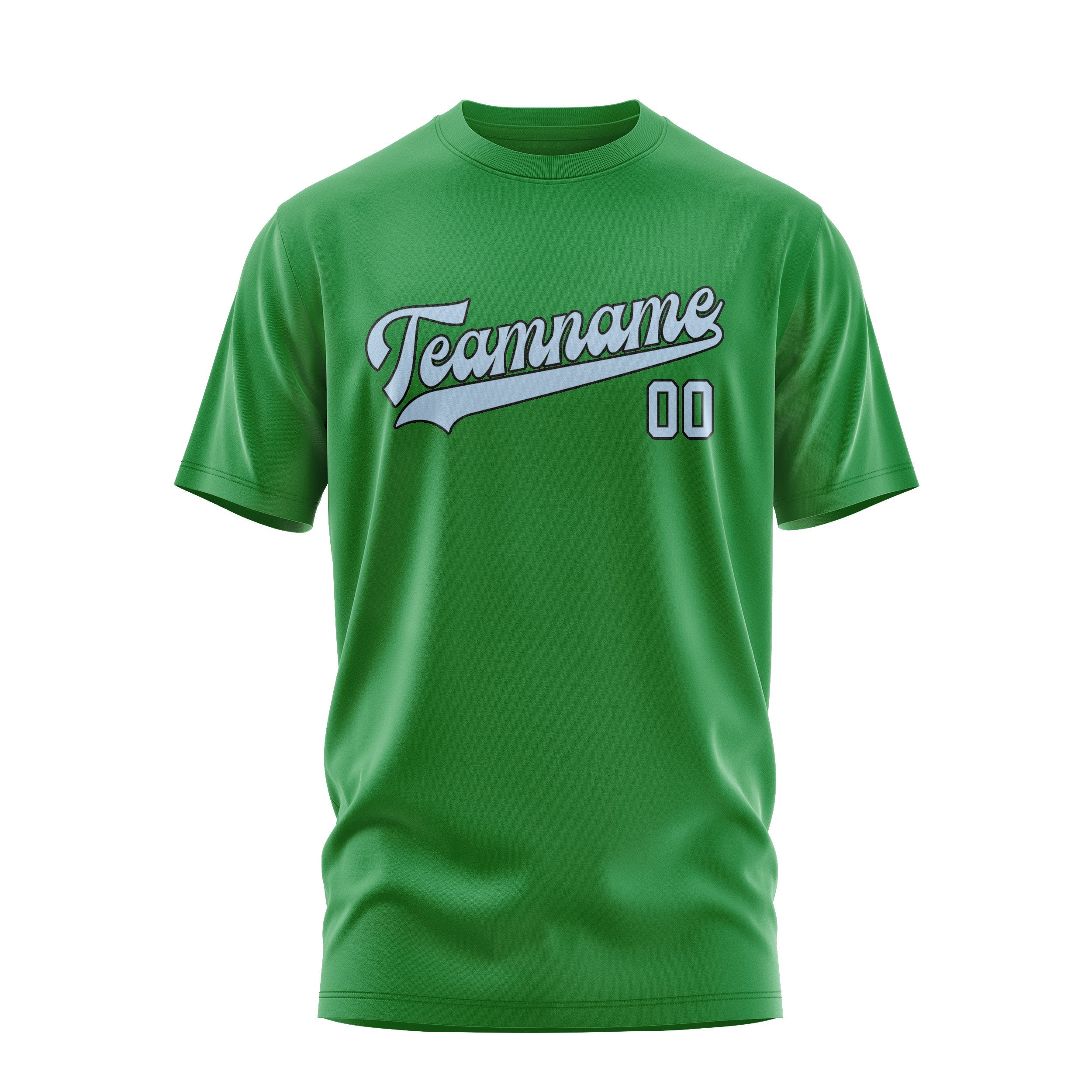 Custom Emerald Green Light Blue T-Shirt