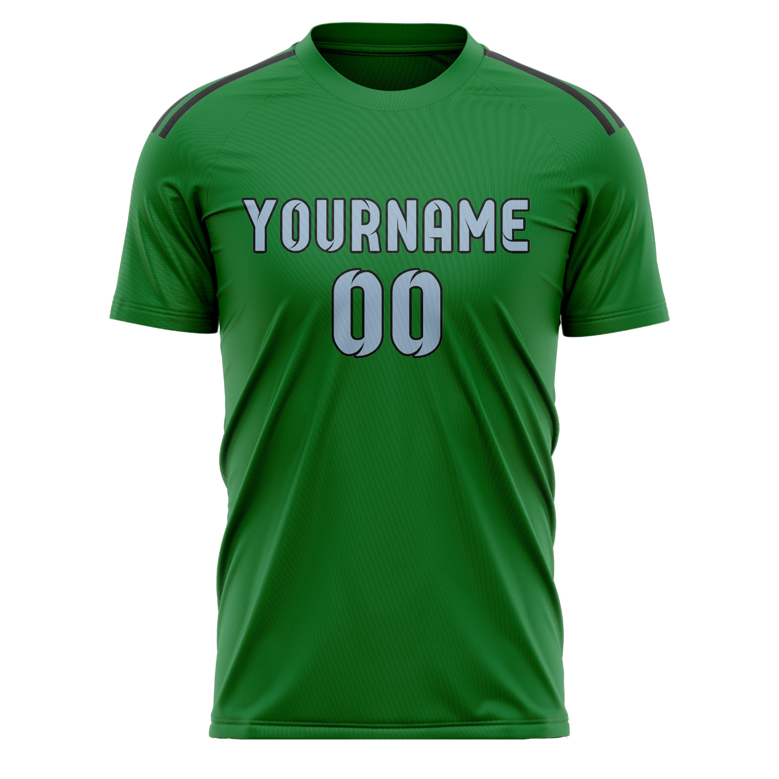 Custom Emerald Green Light Blue Soccer Jersey