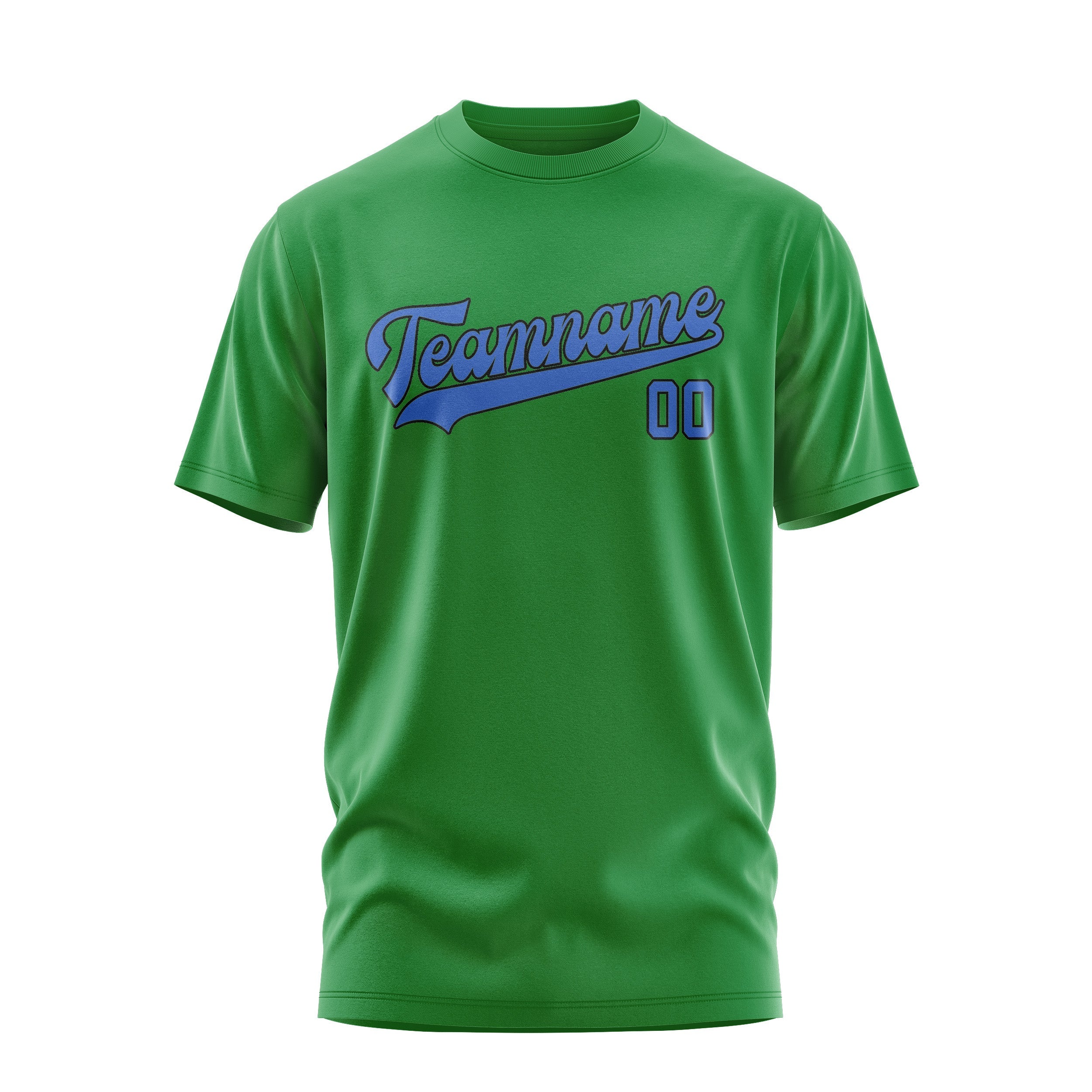 Custom Emerald Green Sky Blue T-Shirt