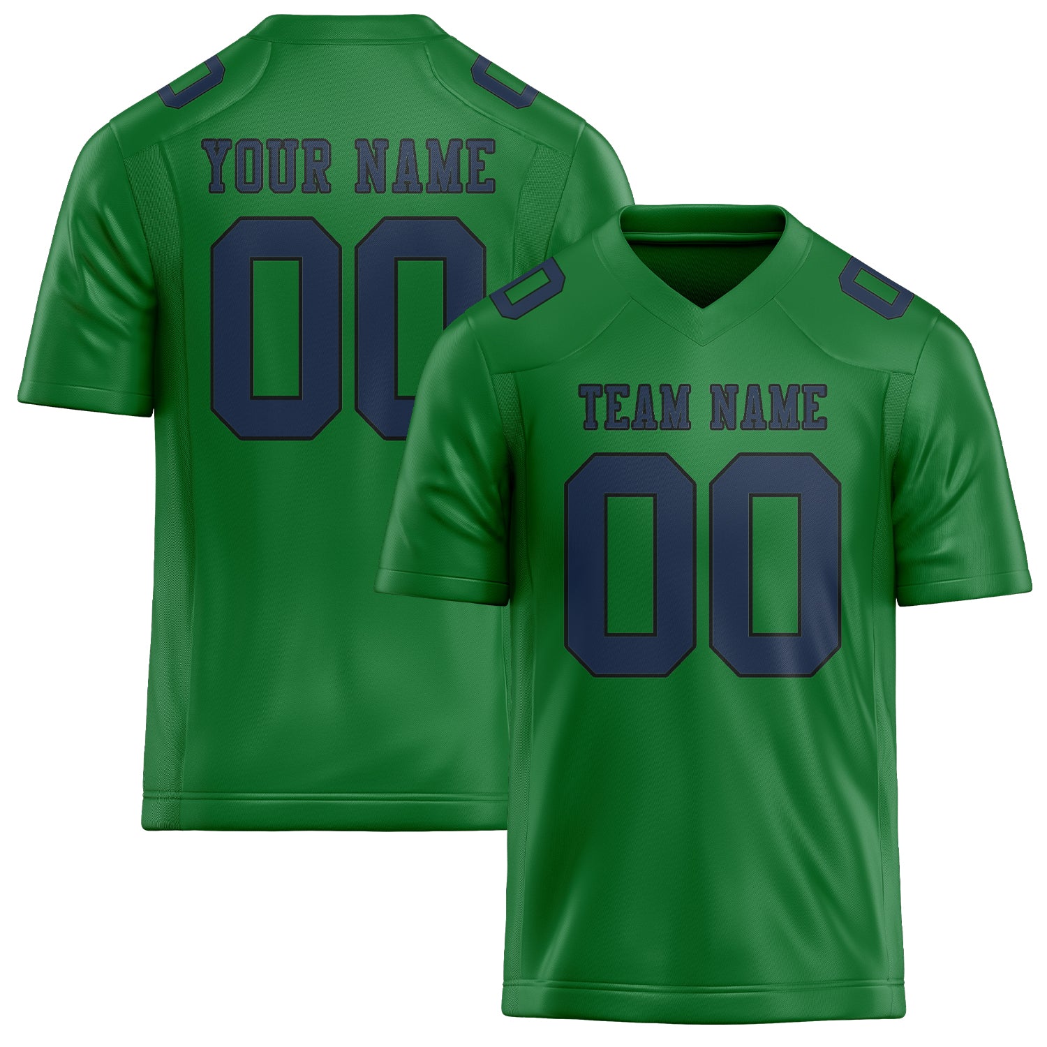 Custom Emerald Green Blue Football Jersey