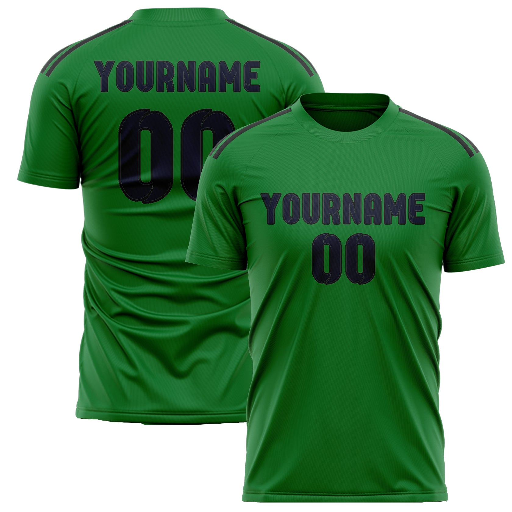 Custom Emerald Green Navy Soccer Jersey